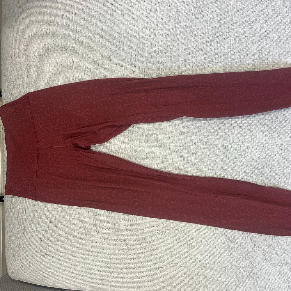 Lulu lemon 28inch Align Pant leggings (red/maroon/ pink speckled)